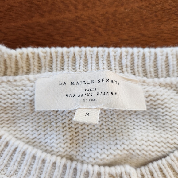 Sezane Léontine Jumper, Ecru/Camel, Small - Picture 5 of 10